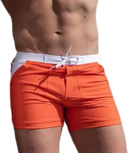 Vista 8 de Taddlee Traje de baño para hombre, trajes de baño sólidos básicos largos boxeadores Azul