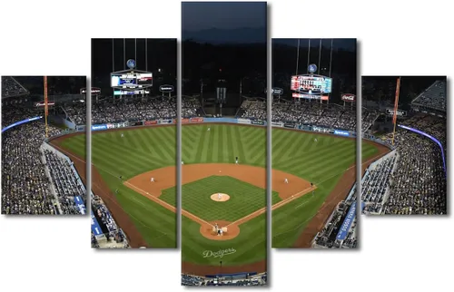 Vista 22 de Arte para pared, lienzo para estadio deportivo, arte para pared, diseño de campo de Wrigley en Chicago, pinturas de Chicago, impresiones sobre