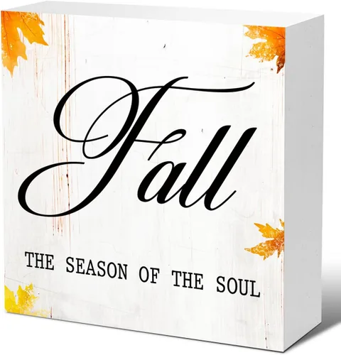 Vista 10 de Decoración de escritorio de otoño, letrero de madera de días de otoño nítidos, letrero de bloque de madera de otoño, decoraciones de otoño