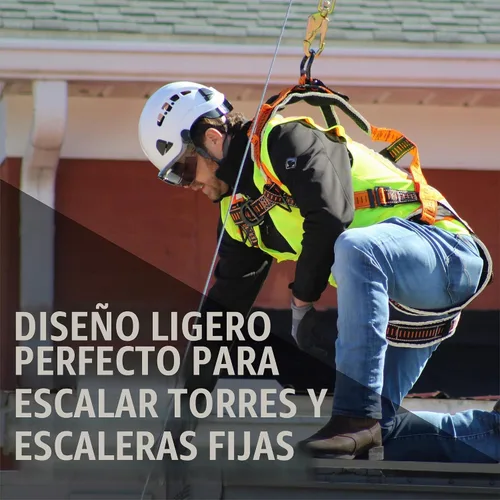 Vista 3 de Malta Dynamics Razorback Elite Arnés de seguridad – Kit de protección contra caídas de arnés de seguridad liviano con cinturón cosido y anillos en D