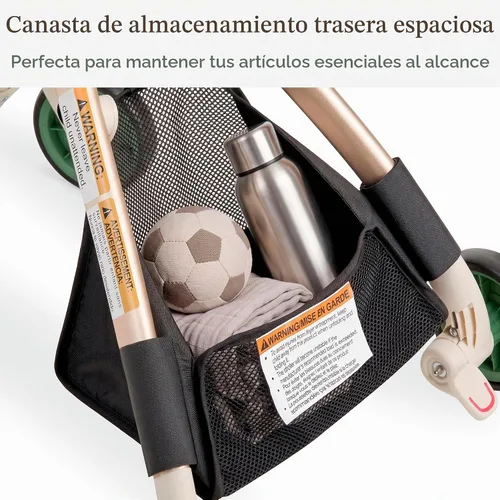 Vista 7 de Evolur Velo Rider Higher View - Cochecito de viaje para avión, color blanco Blanco Verde