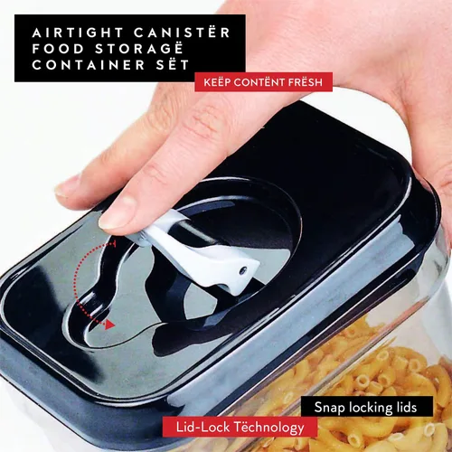 Vista 7 de DWËLLZA KITCHEN Contenedores herméticos para almacenamiento de alimentos con tapas, juego de 6 recipientes herméticos de almacenamiento de cocina