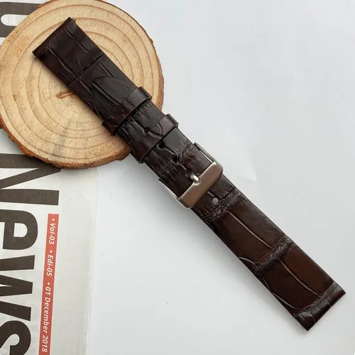 Vista 4 de vinacreations Mens Quick Release Alligator Leather Watch Band Crocodie Replacement Wristwatch Strap for Classic and Smart Watch 18mm 19mm 20mm 21mm