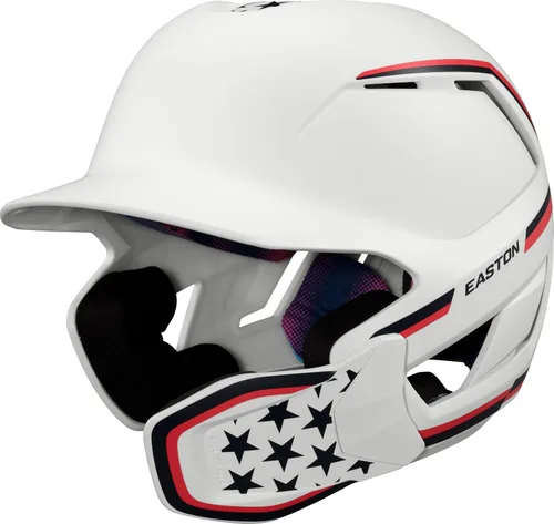 Vista 10 de Easton Casco de bateo de béisbol Z50 Protector de mandíbula multiajuste Color mate Negro
