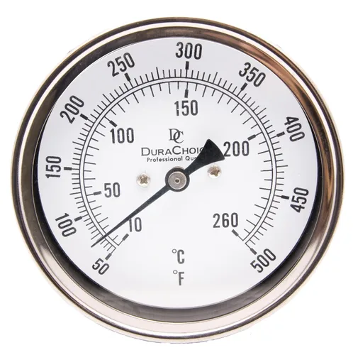 Vista 6 de Termómetro bimetálico industrial, 3 in Cara x 2.59 in Vástago, 0-250°F