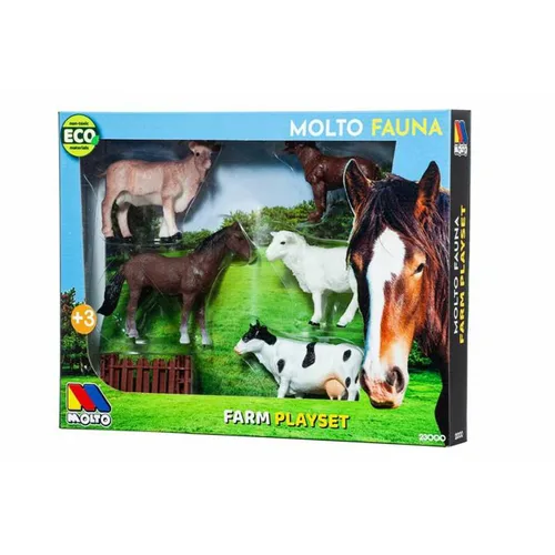 Vista 3 de Set de Animales de Granja Moltó 6 Piezas Plástico