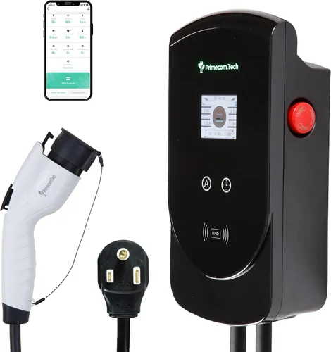 Vista 10 de PRIMECOM.TECH - Estación de carga inteligente para el hogar de vehículos eléctricos de nivel 2 de 50 amperios de 220 voltios para Tesla y todas