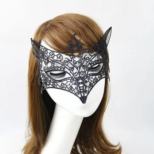 Vista 2 de Máscara de encaje sexy para mujer máscara de baile de máscaras máscara de disfraz de Halloween máscara de cosplay de carnaval