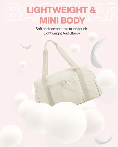 Vista 4 de BAGSMART Bolsa de fin de semana para mujer, bolsa de viaje con bolsa de zapatos para viajes, 26L para el aeropuerto, bolsa de mano para gimnasio