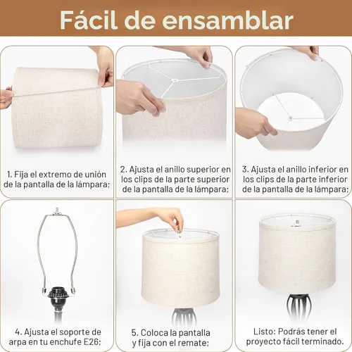 Vista 4 de Seaside village - Juego de 2 pantallas de lámpara de tambor de 11.6 pulgadas superior x 12.6 pulgadas inferior x 9.8 pulgadas de alto, pantallas