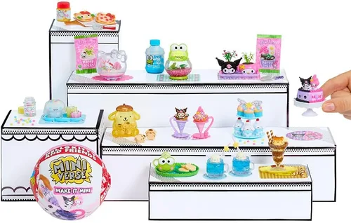 Vista 5 de MGA's Miniverse Make It Mini Hello Kitty y sus amigos Serie 2 Mini Coleccionables, Sanrio, embalaje sorpresa, DIY, manualidades, resina para jugar
