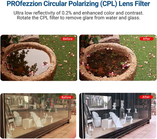 Vista 2 de PROfezzion Filtro CPL de 1.594 in, filtro polarizador de lente para Sony ZV-E10 II ZVE10 ZV-1F ZV1F A6700 A6500 A6400 A6300 A6100 A6000 ZV-E1 ZVE1