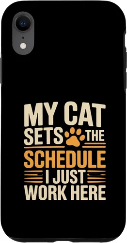Vista 24 de My Cat Sets The Schedule Cat Humor Case for iPhone 17