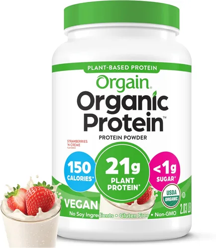Vista 11 de Orgain - Proteína vegana orgánica en polvo, pastel de cumpleaños - 21g de proteína a base de plantas, 7g de fibra prebiótica, bajo en carbohidratos