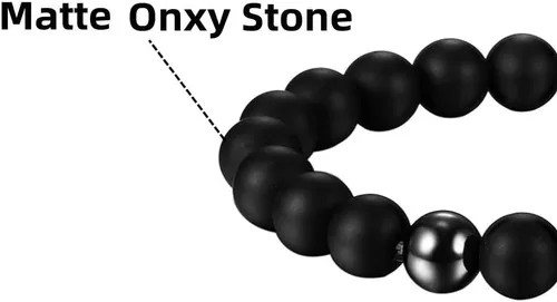 Vista 6 de Crown King and Queen - Pulseras de cuentas ajustables para parejas, piedra negra onxy hecha a mano, pulsera de eslabones para hombres y mujeres, San