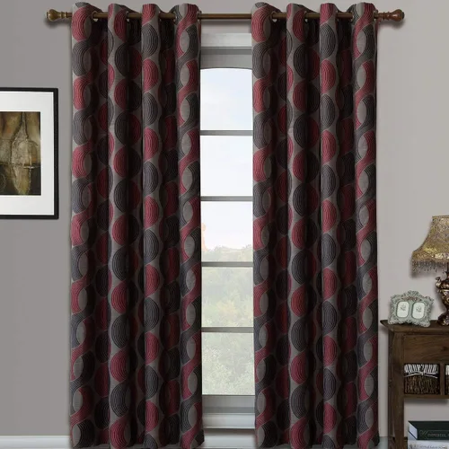 Vista 7 de Royal Hotel Bedding Savanna - Paneles de cortina jacquard con ojales color chocolate, par / juego de 2 paneles, 52 x 63 pulgadas cada uno