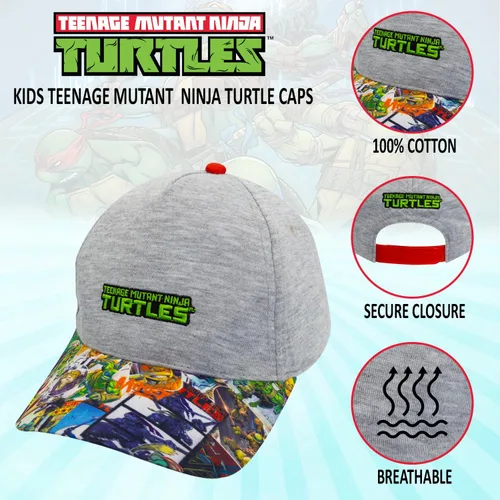 Vista 2 de Gorra de béisbol de las Tortugas Ninja Teenage Mutant, gorra de béisbol TMNT para niños, gorro de algodón