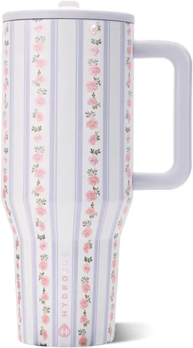Vista 19 de HydroJug Traveler - Botella de agua de 40 onzas con asa y pajita abatible - Cabe en portavasos, vaso resistente a fugas - Reutilizable, aislado
