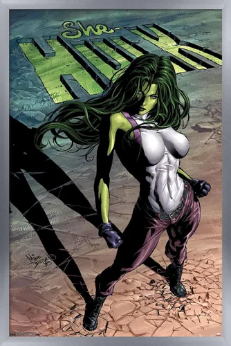 Vista 10 de Trends International Marvel Comics She-Hulk - Póster de pared #29 de She-Hulk, 14.725 x 22.375 pulgadas, versión enmarcada de madera de granero