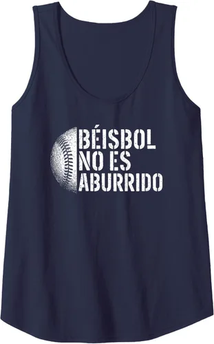 Vista 10 de Beisbol No ES Aburrido Funny Baseball Spanish Quote Tank Top