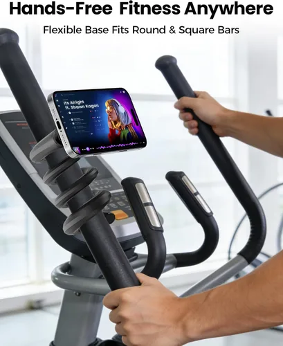 Vista 2 de Soporte flexible para cinta de correr, soporte magnético de cuello de cisne para teléfono celular compatible con MagSafe, iPhone 17-12 y Android