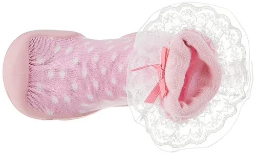 Vista 18 de Nuby Snekz - Zapatos cómodos de suela de goma para primeros pasos, lunares rosados, talla S, 7-14 meses