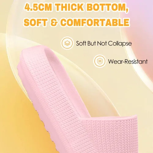 Vista 2 de Sandalias de nube para niños, niñas, niños, pantuflas de ducha y baño, cómodas pantuflas antideslizantes de suela gruesa para verano, zapatos