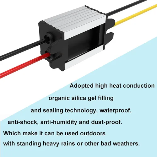 Vista 4 de Convertidor de 12 V a 3 V DC reductor regulador de voltaje transformador DC fuente de alimentación 3A 9W convertidor de coche impermeable compatible