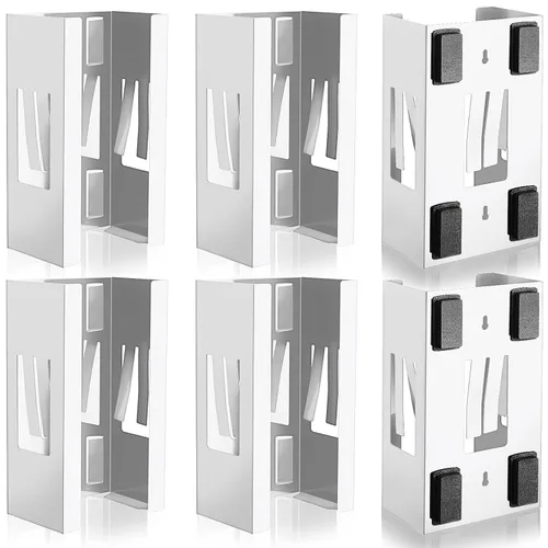 Vista 12 de Lounsweer 2 soportes magnéticos dispensadores de guantes de montaje en pared, cajas de guantes de calidad comercial, toallitas, papel para caja