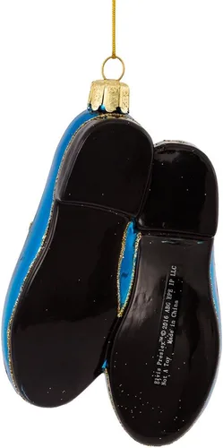Vista 3 de Kurt Adler Elvis Blue Suede Shoes Adorno de cristal (5 pulgadas)
