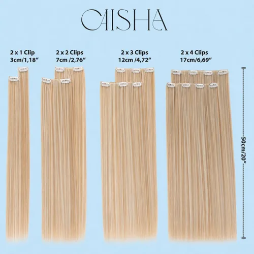 Vista 5 de Prettyshop - Juego de 8 extensiones de pelo con clip, de 24 pulgadas, tamaño XXL, onduladas, rizadas o lacias, resistentes al calor