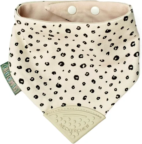 Vista 14 de Cheeky Chompers Neckerchew babero de dentición, babero estilo bandana 2 en 1 con mordedor de silicona de grado alimenticio
