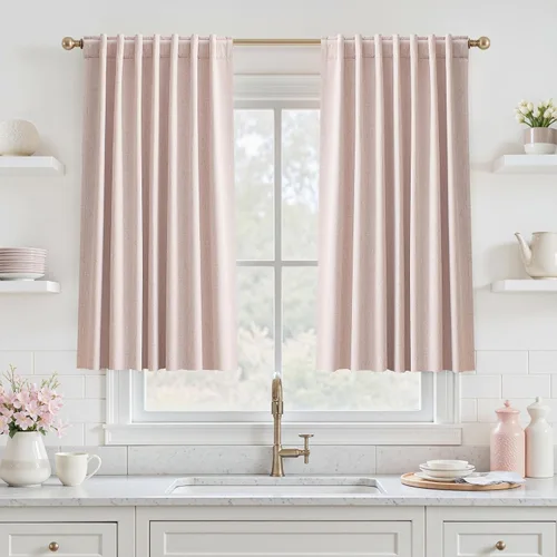 Vista 36 de UHITECH Short Blackout Curtains for Bedroom 24 Inch Long 2 Panels, Beige