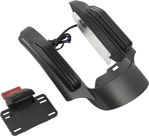 Vista 11 de TCT-MOTORPARTS Juego de fascia de extensión de guardabarros trasero con luz LED para Harley Touring modelos Road King, Road Glide, Street Glide