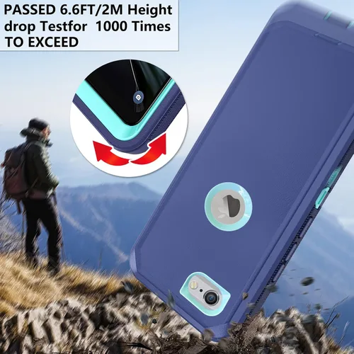 Vista 8 de Asuwish Funda de teléfono para iPhone 6/6s/7/8, híbrida, resistente, a prueba de golpes, dura protección, a prueba de caídas, accesorios móviles