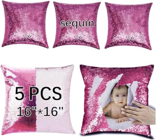 Vista 7 de ORJ Funda de almohada de lentejuelas de sublimación de 16 x 16 pulgadas, reversible, de sirena, decorativa, personalizada, para niños (verde)