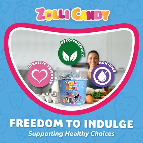 Vista 5 de Zollipops Clean Teeth Pops - Caramelos sin azúcar con xilitol, sin colorantes, caramelos libres de ceto y aptos para diabéticos, golosinas aprobadas