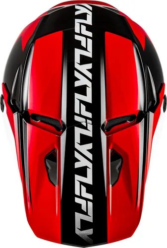 Vista 3 de FLY Racing Kinetic Crest MX Casco – Aprobado por DOT, carcasa de policarbonato ligero, equipo de protección avanzada para motocross Rojo/negro/blanco