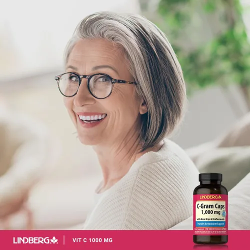 Vista 6 de Lindberg Vitamina C 1000mg con bioflavonoides y escaramujos 280 cápsulas Suplemento sin OMG, sin gluten