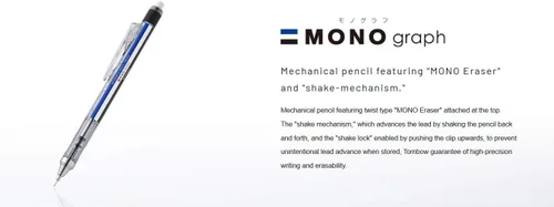 Vista 3 de Tombow Mono Graph Shaker - Portaminas (0.020 in, cuerpo rosado) (SH-MG81)