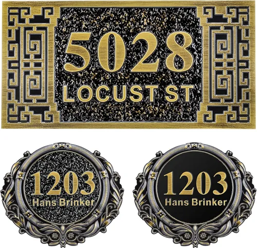 Vista 39 de Letrero de dirección fundido personalizado con número de casa, placa de dirección de casa de 12 pulgadas, letrero de número de Steet House
