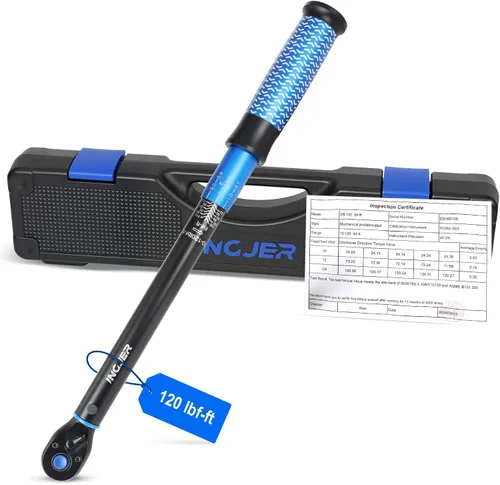Vista 9 de Llave dinamométrica 1/2, llave dinamométrica mejorada automática, 10-180ft.lb ±3% Accuracy Dual-Direction, Adjustable 72 Tooth Inch Pound Torque