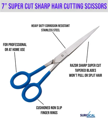 Vista 5 de Tijeras de peluquería profesionales súper cortadas de 7 pulgadas, tijeras profesionales de corte de pelo para hombres y mujeres, suave y fácil