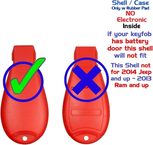 Vista 2 de 1 llavero rojo sin llave con 7 botones de arranque remoto para automóvil Fobik Shell / CASE M3N5WY783X, IYZC01C para Town Country Volkswagen Routan