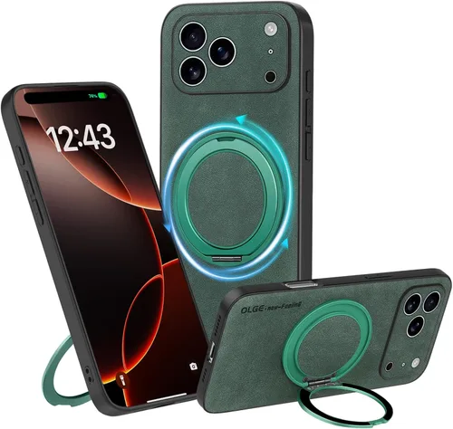 Vista 52 de Funda de silicona con soporte para iPhone 17 Pro [compatible con MagSafe] [Protección completa de la cámara] (6.3 pulgadas 2025), fundas de teléfono