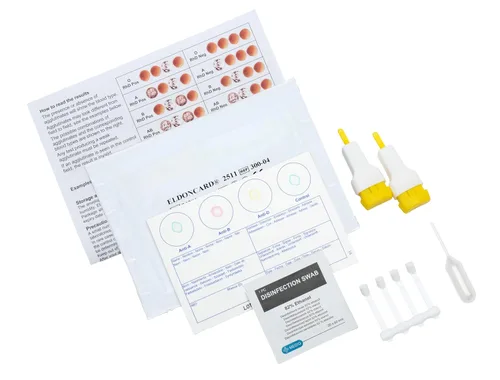 Vista 2 de Eldoncard Kit de tipificación de sangre, paquete de 2 pruebas, conozca su tipo de sangre, prueba instantánea y precisa en casa, determina los grupos