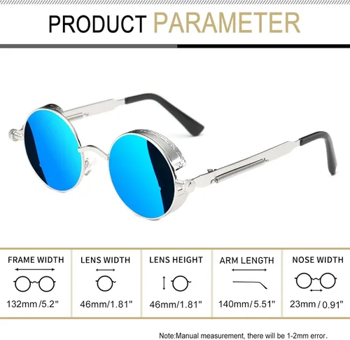 Vista 4 de Gafas de sol Joopin polarizadas, estilo Lennon, redondas, gafas de sol estilo hippy redondas para mujer y hombre