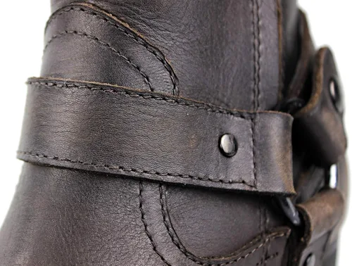 Vista 7 de Chelsea Combat tobillo casual caminar motocicleta botas bronce Zipper-up CD-JY017-USR