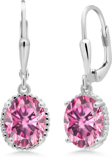 Vista 113 de Gem Stone King Aretes colgantes de gota para mujer, plata de ley 925, piedra natal ovalada de 0.354 x 0.276 in, joyería fina, regalos para ella