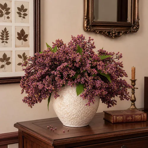 Vista 5 de 6 Pcs 17" Faux Dusty Plum Berry Stem For Vase Artificial Nandina Branches